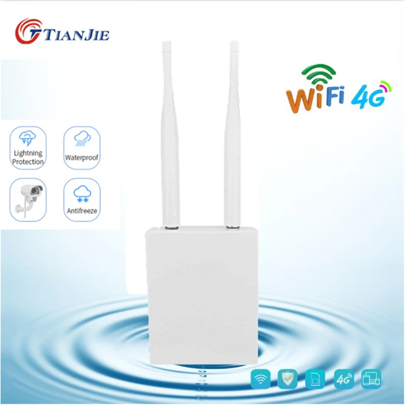 TIANJIE High Speed Outdoor 4G LTE Wireless AP Waterproof Unlock Sim Card Wifi Router Hotspot CPE LAN/WAN RJ45 port Modem Dongle