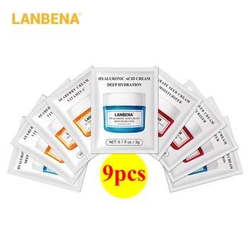 

LANBENA Vitamin C Whitening Face Cream Moisturizing Facial Serum Anti Aging Wrinkle Remove Acne Treatment Skin Care Beauty 9PCS