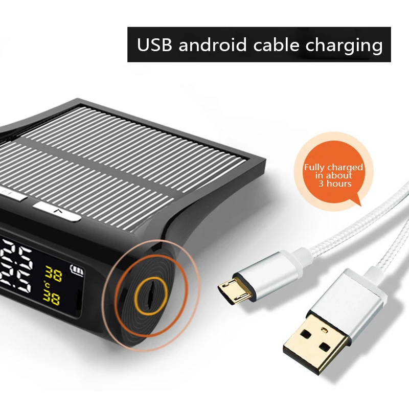TPMS автомобильное давление в шинах солнечной энергии USB система мониторинга ЖК