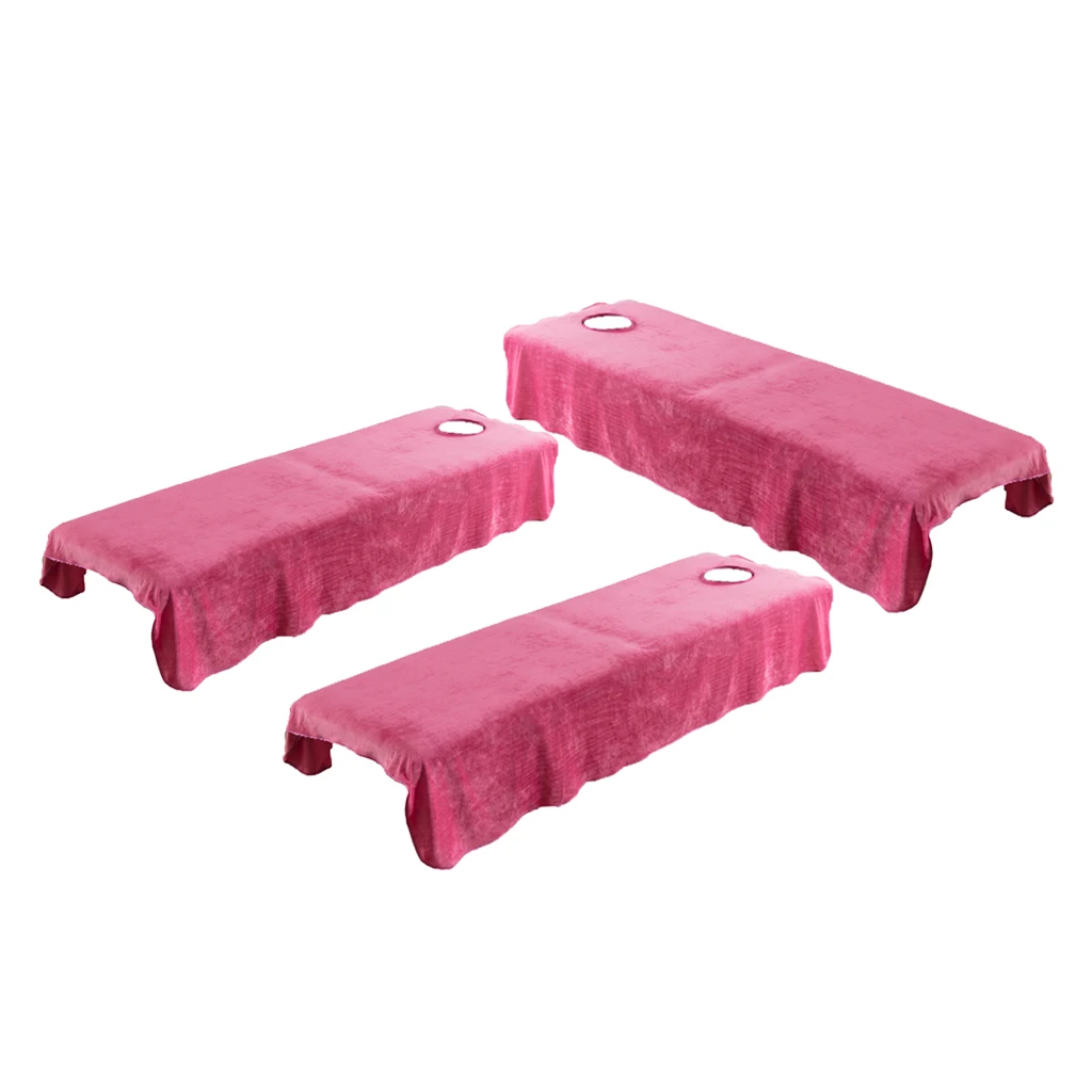 3pcs Crystal Flannel SPA Massage Table Flat Sheets Cosmetic Face Bed Cover