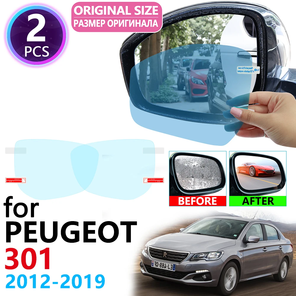 for Peugeot 301 2012~2019 Full Cover Anti-Fog Rainproof Anti Fog Film Rearview Mirror Accessories 2013 2014 2015 2016 2017 2018 |