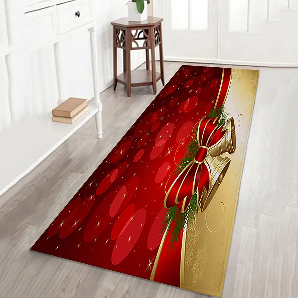 Рождественский Коврик для прихожей, кухни, резиновый коврик для двери с Рождеством, добро пожаловать, домашние ковры для декора 40x120 см - Цвет: B