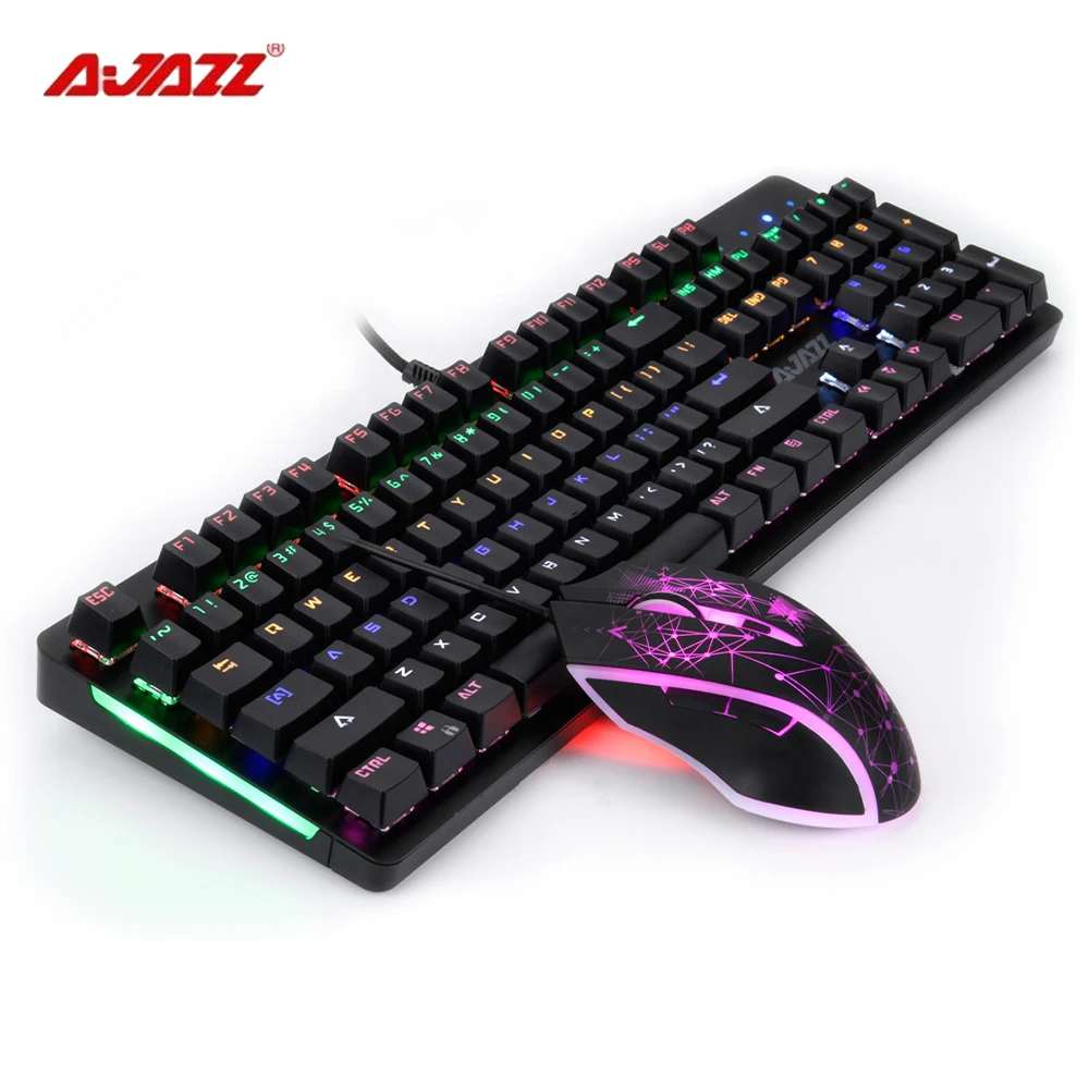 RGB Backlit Wired 104 Key Mechanical Gaming Keyboard and Mouse Combo with Lighting for Night Notebook | Компьютеры и офис
