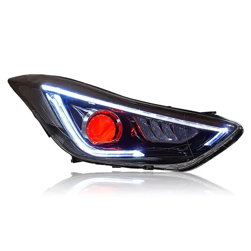 Автомобильные Внешние Luces Neblineros Para Автомобильные светодиодные Drl фары Задние Автомобильные фары в сборе 12 13 14 15 для hyundai Elantra