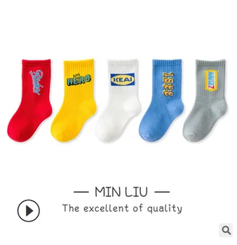 

New cartoon tube socks baby explosive Hot sale 1-12 years old children boy/girl cotton Hip hop Kpop Kid's socks 10 USD 5 pairs