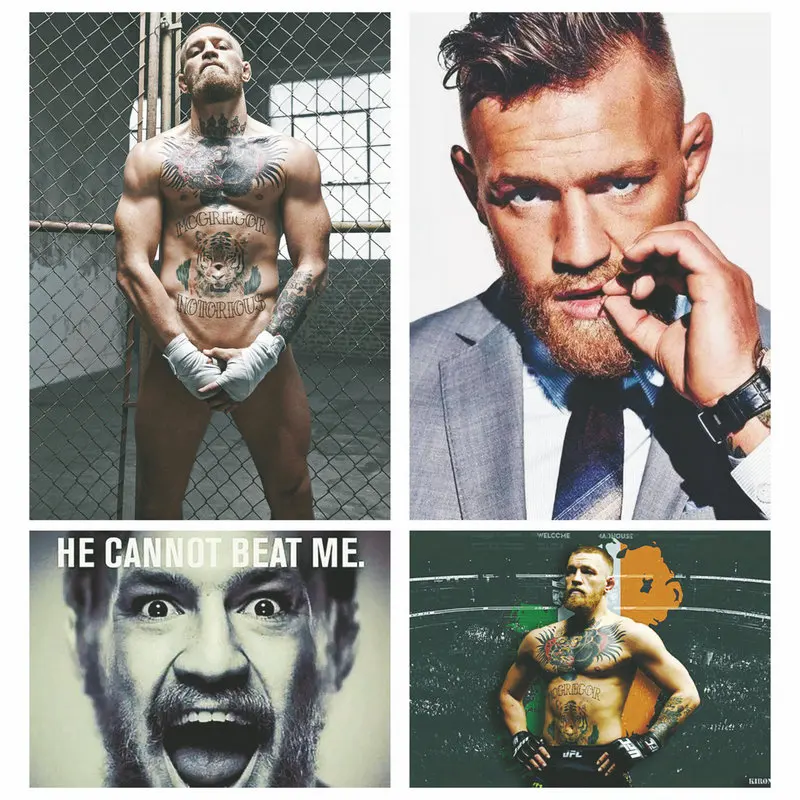 Картина на холсте Горячая звезда чудовище Conor McGregor Обнаженная Татуировка UFC229