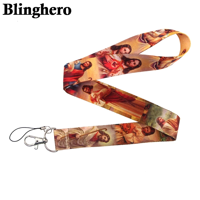 

CA673 Jesus Keychain Lanyards Badge Id Holder ID Card Pass Mobile Phone USB Neck Straps Badge Holder Key Strap