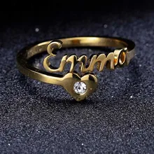 Name Ring With Heart Custom Name Ring Personalized Jewelry Customized Jewelry Personalized Name Ring Birthday Christmas Gift