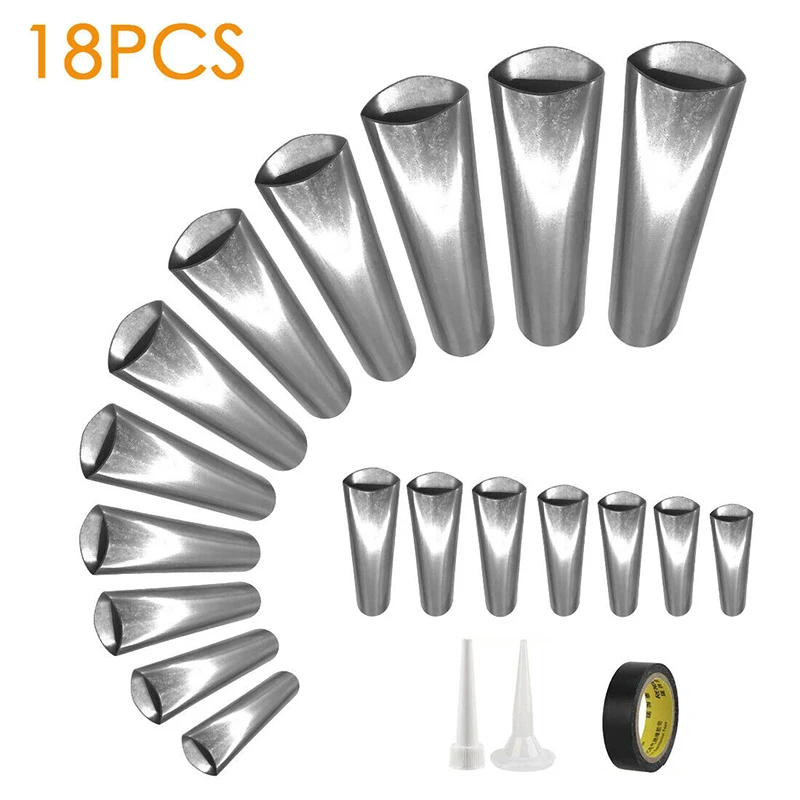 

18pcs Applicator Caulking Nozzle Stainless Steel Finisher + Glue Mouth + Tape Kitchen Gadgets Bathroom Accessories