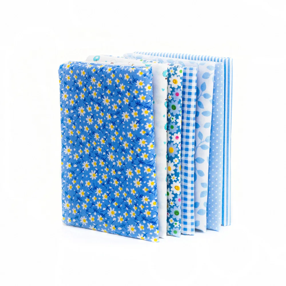 7PCs Navy 50x50cm 7 шт. 50X50 см хлопок ткань квадраты комплект Лоскутное Предварительно Лоскутные ткани квадраты для «сделай сам» ручной работы сумка для рукоделия скрапков - Цвет: 7PCs Navy 50x50cm
