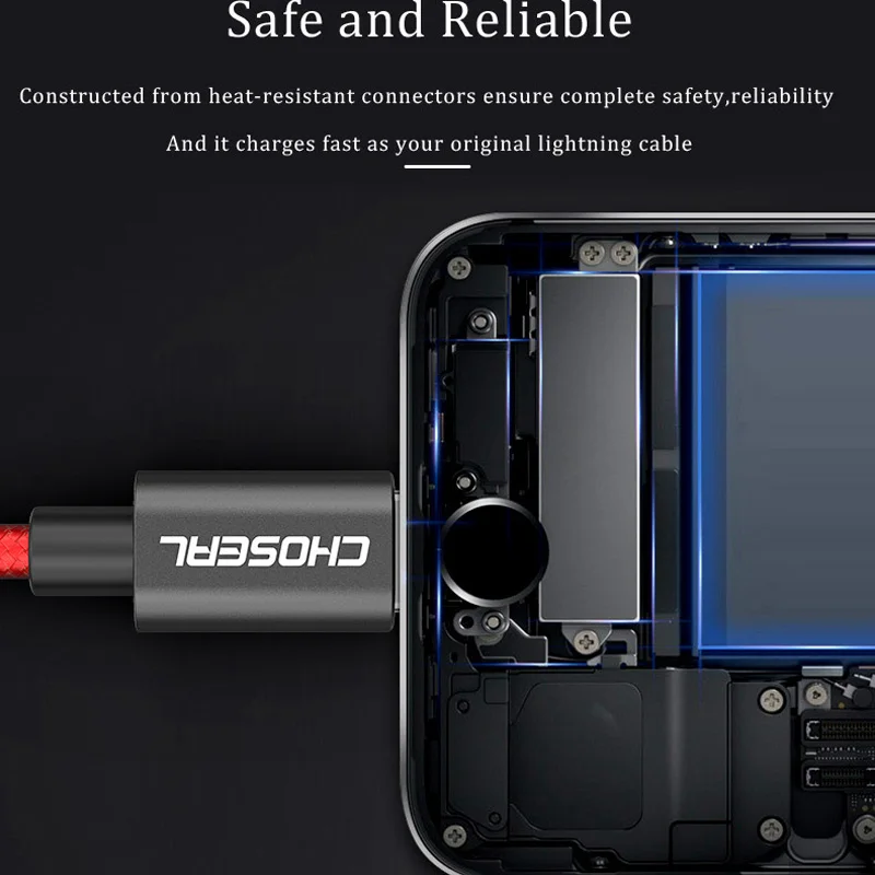 CHOSESAL Lightning Кабель MFi Сертифицированный для iPhone 11 X Xs USB кабель для зарядки и передачи данных для iPhone 8 7 6Plus USB шнур для зарядки