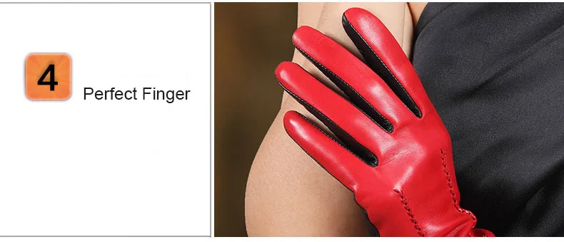 Gants en cuir véritable pour femmes, mode, deux tons, écran tactile, peau de mouton, chaud, doublure en peluche, gants de conduite pour dames