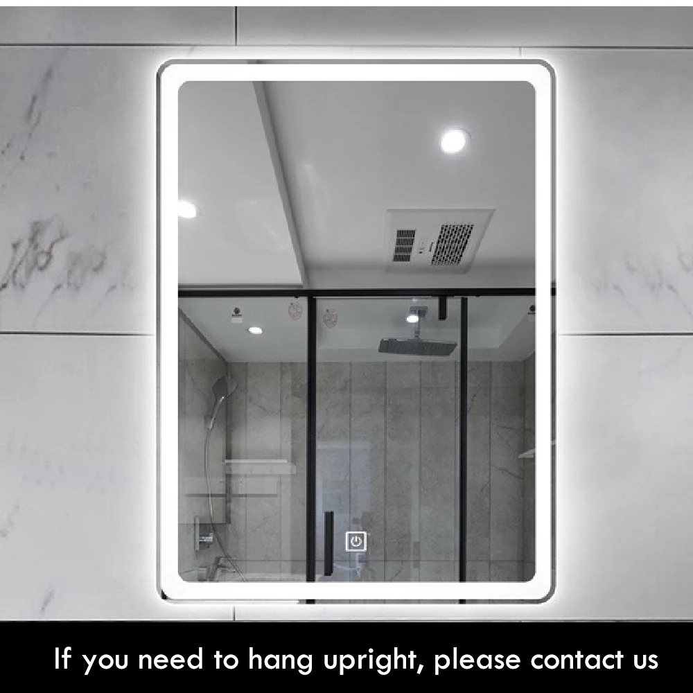 50x70CM Smart Bathroom Mirror LED Light Makeup Mirror 3 Color BackLight With Defogging Bluetooth Speaker For Home Decoration