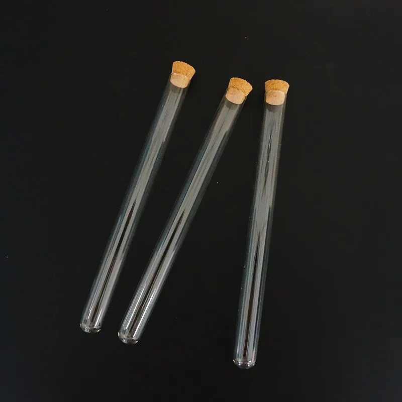 Tubos de Ensaio de Vidro Transparentes da Parte Vidreiros do Laboratório Redonda de 24cs 15x180mm com Rolha da Cortiça para os Produtos Inferior - Lot 4 com rolha da cortiça para os produtos vidreiros do laboratório