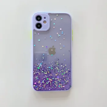 

For iPhone 11 Pro Max XS XR X SE 2 2020 Bling Glitter Lens Protect Case Acrylic Clear Cover For iPhone 11 Pro 8 7 Plus Capa