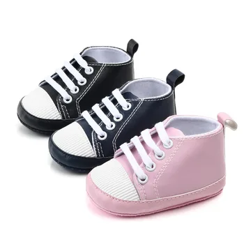 

Baby Shoes Autumn Baby Boys Girls PU Solid Casual Shoes Sneakers Toddler Soft Soled First Walkers