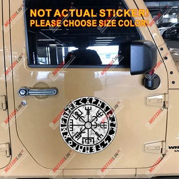 

Helm Of Awe Decal Sticker Vegvisir Viking Compass Rune reflective glossy style b pick size