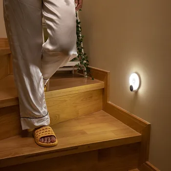 

LED Motion Sensor Night Light Wireless Rechargeable Lamp For Bedroom Bedside Cabinet Stairs Aromatherapy LED Night Light #