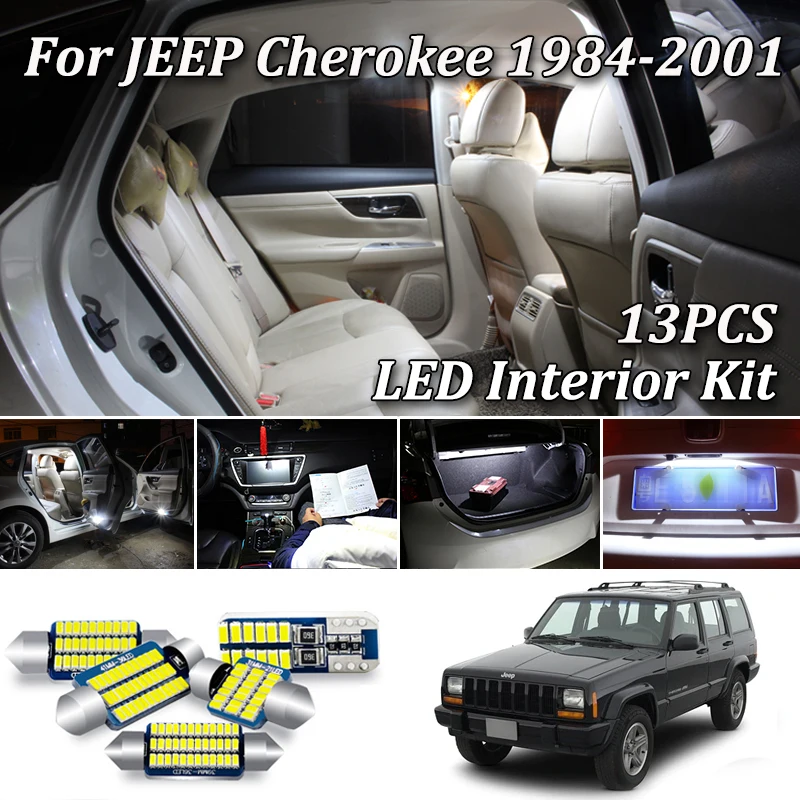 13 шт. белый безотказный Canbus для Jeep Cherokee SJ XJ KJ KK светодиодный внутренний купольный