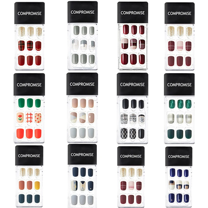 

Detachable clear display set box artificial fake nails press on Decoration art tips tipsy false with glue coffin stick designs