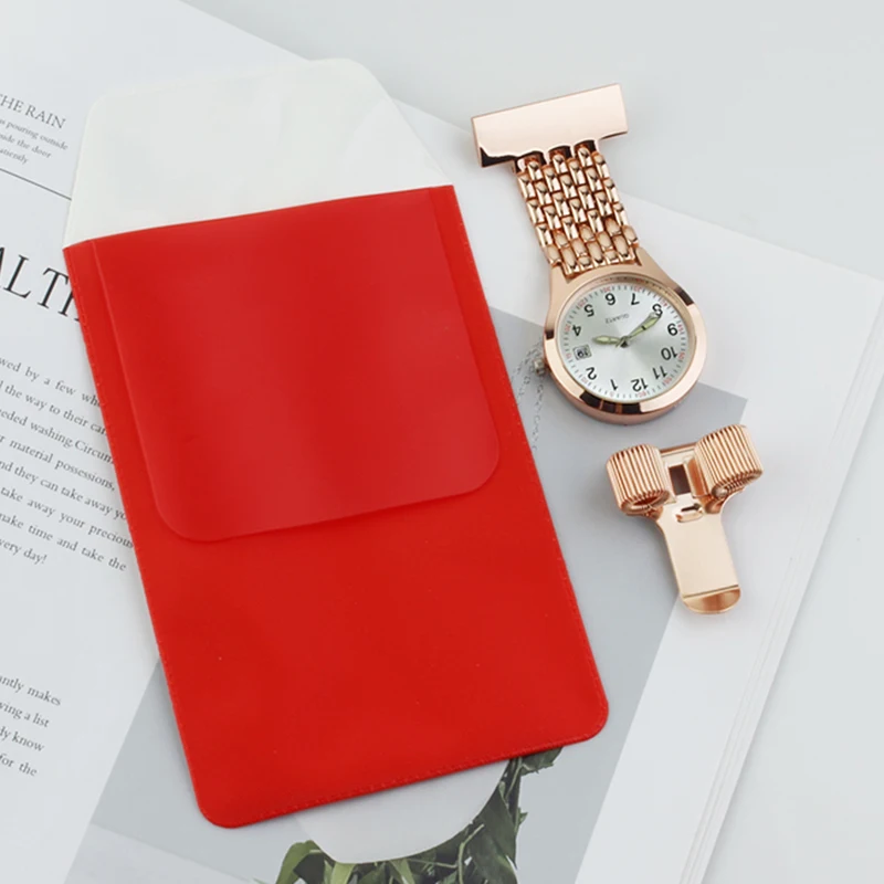 ALK Fob Nurse Pocket Watch Pen Clips Penholder Combination Three-piece Doctor Nurse Dedicated 6 Colors Pen Bag Nurse Gift Quartz