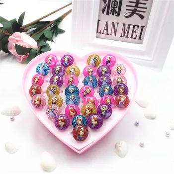 

12 pieces of children's ring jewelry fashion color multicolor ring cute girl gift cute princess suit kind