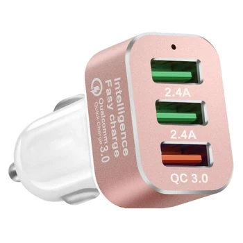 

Car Charger with Quick Charge 3.0 42W 3-Ports Fast USB Charger Adapter for S7/S6/S6 Edge iPhone LG