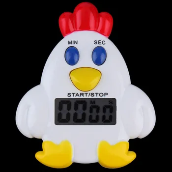 

1pcs Mini Plastic Chicken Home Kitchen Timer 99 Minutes 59' Mechanical Timer Cooking Alarm Bell Baking Reminder Popular Newest
