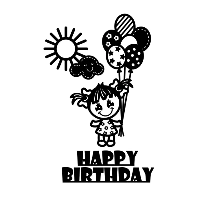 

DiyArts Happy Birthday Word Dies Girl Metal Cutting Dies New 2019 for Card Making Scrapbooking Dies Embossing Stencil Die Cut