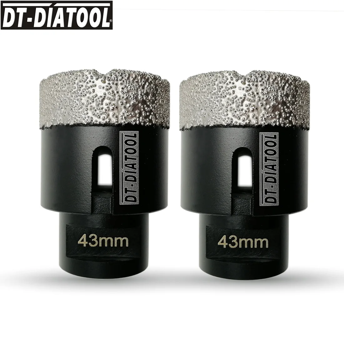 DT-DIATOOL 2pcs M14 Dia 43mm Dry Vacuum Brazed Diamond Drill Core Bits Ceramic Tile Hole Saw Granite Marble Stone Drilling Bits