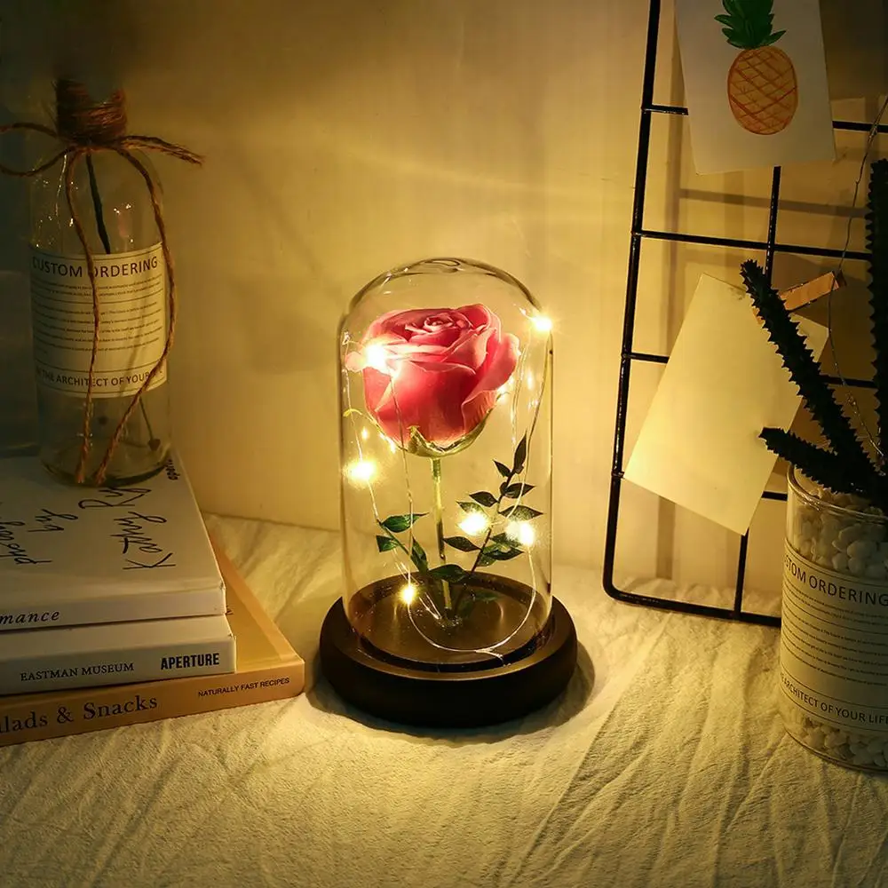 Romantic LED Preserved Rose Artificial Flower Night Light Home Party Wedding Decoration Valentine's Day Gift For Girlfriend Romantic LED Preserved Rose Artificial Flower Night Light Home Party Wedding Decoration Valentine's Day Gift For Girlfriend