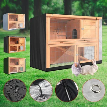 

Oxford Cloth Hutch Covers 4FT Double Layer Rabbit Cage Dust Cover Waterproof for BB-48-DDU BB-48-DD BB-48-DDL-T 122X50X105
