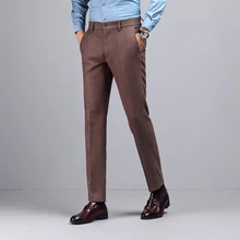 

Winter New Men's Thick Warm Casual Trousers Woolen Cloth Straight Leg Casual Trousers Business Casual Trousers Office Trousers