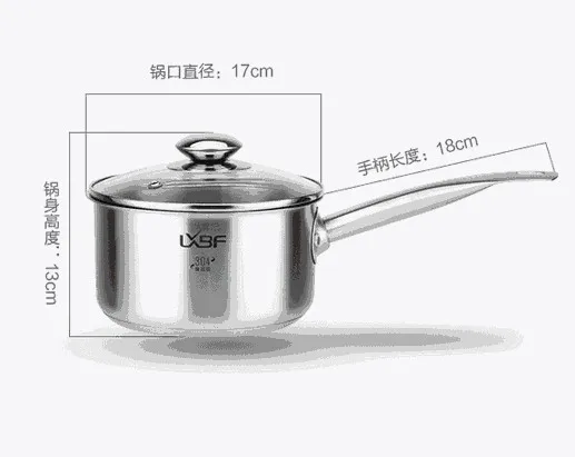 16cm Кастрюля для приготовления пищи 304 из нержавеющей стали кастрюля 16 см с одной ручкой и двойным дном суповая кастрюля для домашнего приготовления - Цвет: 16cm