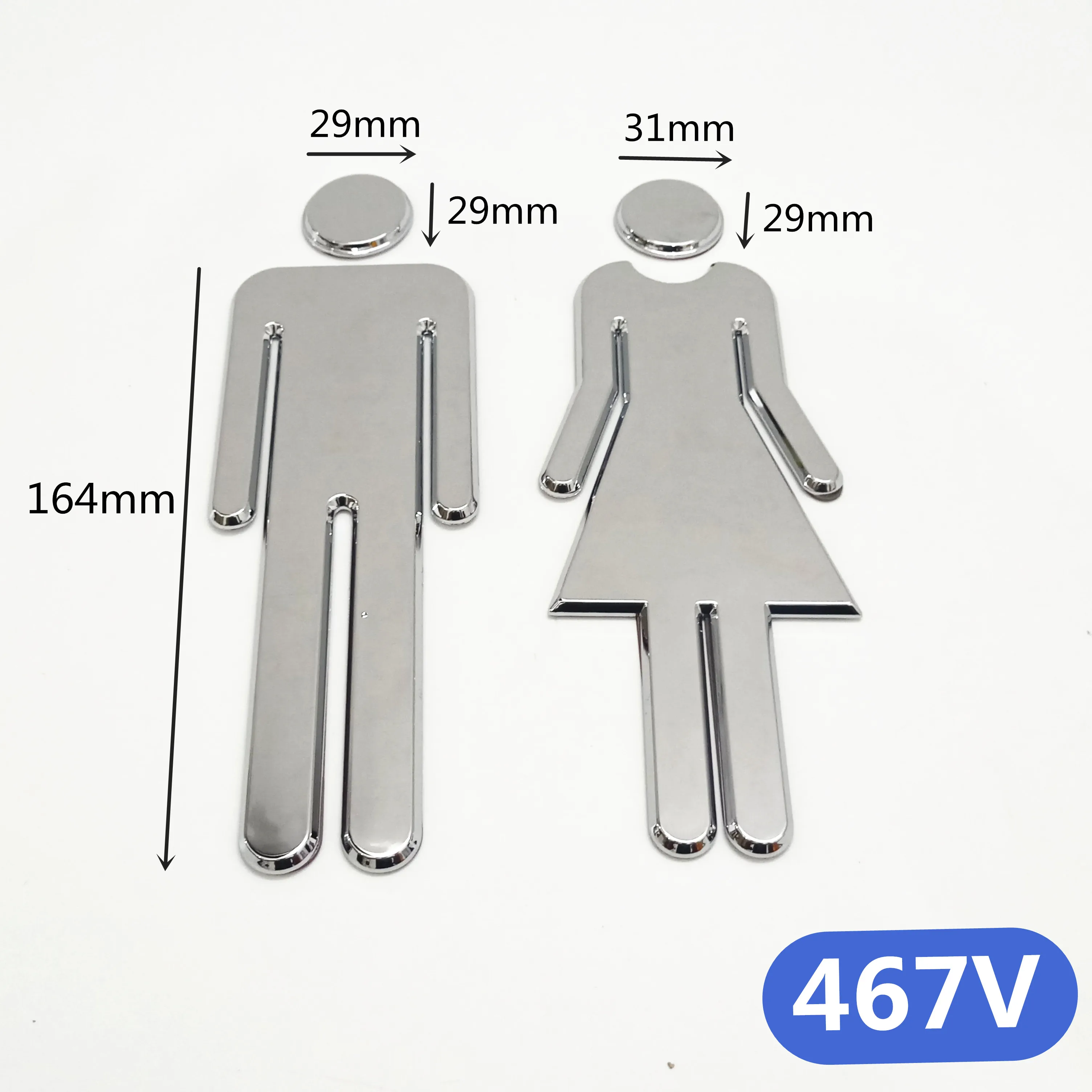 3D DIY Men Women Toilet Door Sign Sticker Bathroom Restroom WC Door Sign for Toilet Wall Sticker Entrance