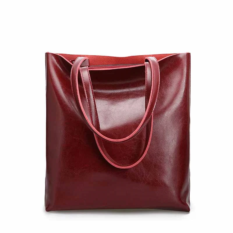 

Vintage Real Genuine Leather Handbags Big Women Hand Bags Female Shopper Hangbags High Quality Office Ladies Shoulder Bags 2019