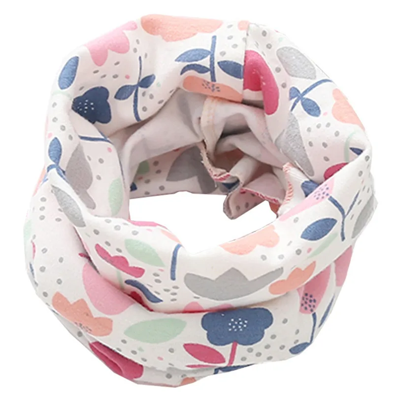 new flower white Хлопковый Детский шарф с рисунком звезды; Детские шарфы с круглым вырезом; шарф для мальчиков с принтом автомобиля; осенний Детский шарф с воротником; зимний шарф для девочек - Color: new flower white