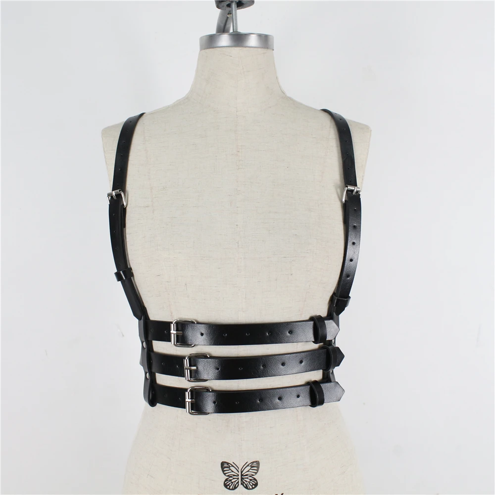 Sexy Leather Garters Belt Women Lingerie Adjustable Harness Bondage Body Bdsm fetish Cosplay Harajuku Gothic Black Sword Belt