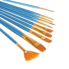 Горячая 10 шт. нейлоновые волосы акриловые акварельные Flabellum заостренный наконечник художников набор кистей для рисования
