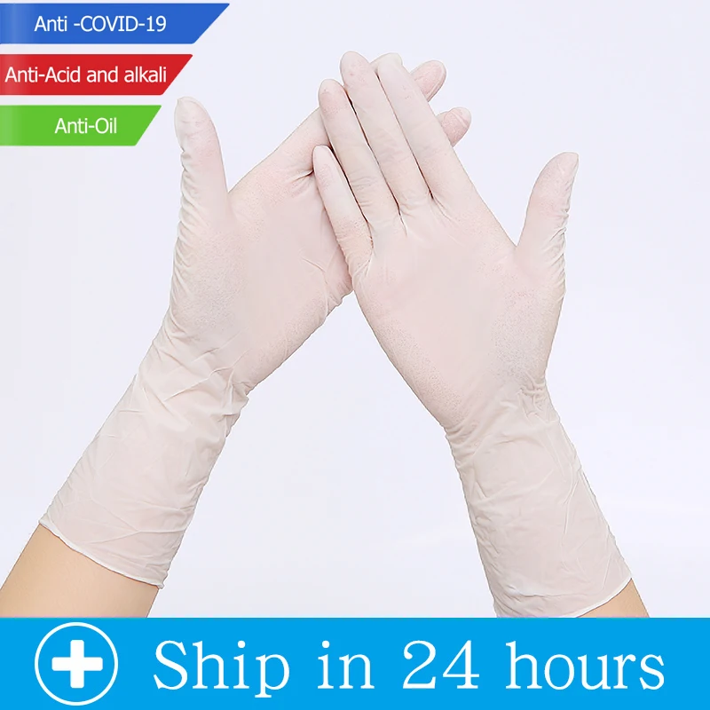 

100pcs/box Nitrile Disposable Gloves Wear Resistance Chemical Laboratory Electronics Food Medical Testing Work Gloves 12 inches