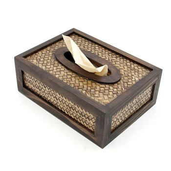 

A01-Chinese Style Woven Napkin Collection Box Tableware Kitchen Table Paper Box Tissue Box
