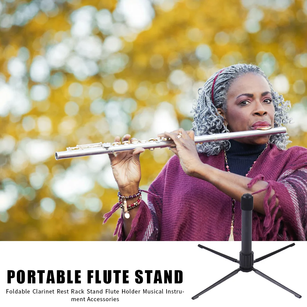 Kesilian Clarinete Flauta Desmontable Soporte Plegable portátil Plegable Titular de Clarinete Flauta Resto de Accesorios 