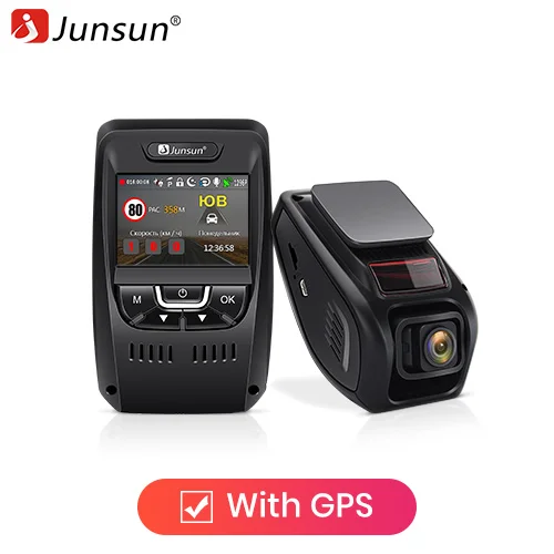 Junsun A7880 2 в 1 Автомобильный радар DVR gps Speedcam LDWS HD 1296P ночного видения авто регистратор видео регистратор камера - Название цвета: With GPS