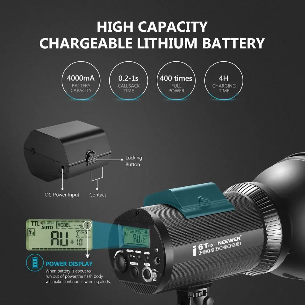 Neewer i6T EX 600W 2 4G TTL Studio Strobe 1/8000 HSS вспышка моносвет совместимый с Sony беспроводной