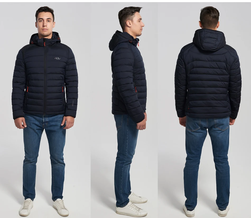 New Men Winter Jacket Casual Padded Jacket Winter Coat Solid Cotton Jacket Detachable Hood High Quality Brand Man Jackets