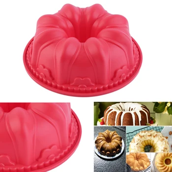 

Silicone Bundt Pan Non-Stick Pound Mold For Baking Bundt Cake, Pound Cake, Bread, Pastry, Dessert Kitchen Bakeware, 23x9.5cm
