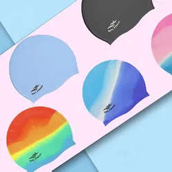 Swimming Cap for Men Women Adult Silicone Waterproof Long Hair Ear Protection Elastic Head High Elastic Large Swimming Cap