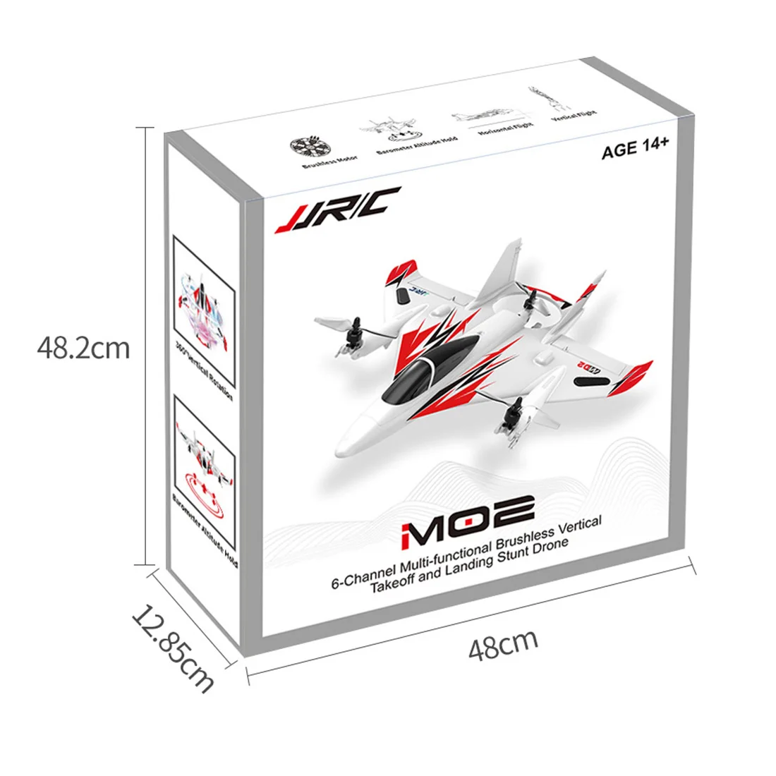 HOBBYINRC M02 2,4G 6-Axis Gyro бесщеточный двигатель Vereticl полет трюк самолет дистанционного Управление крыла самолета-красный
