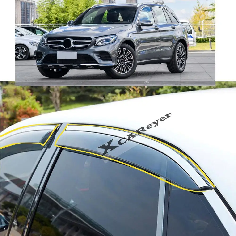 

Стикер для кузова Mercedes Benz GLC X253 2016 2017 2018 2019, пластиковое стекло, ветрозащитный козырек, защита от дождя и солнца