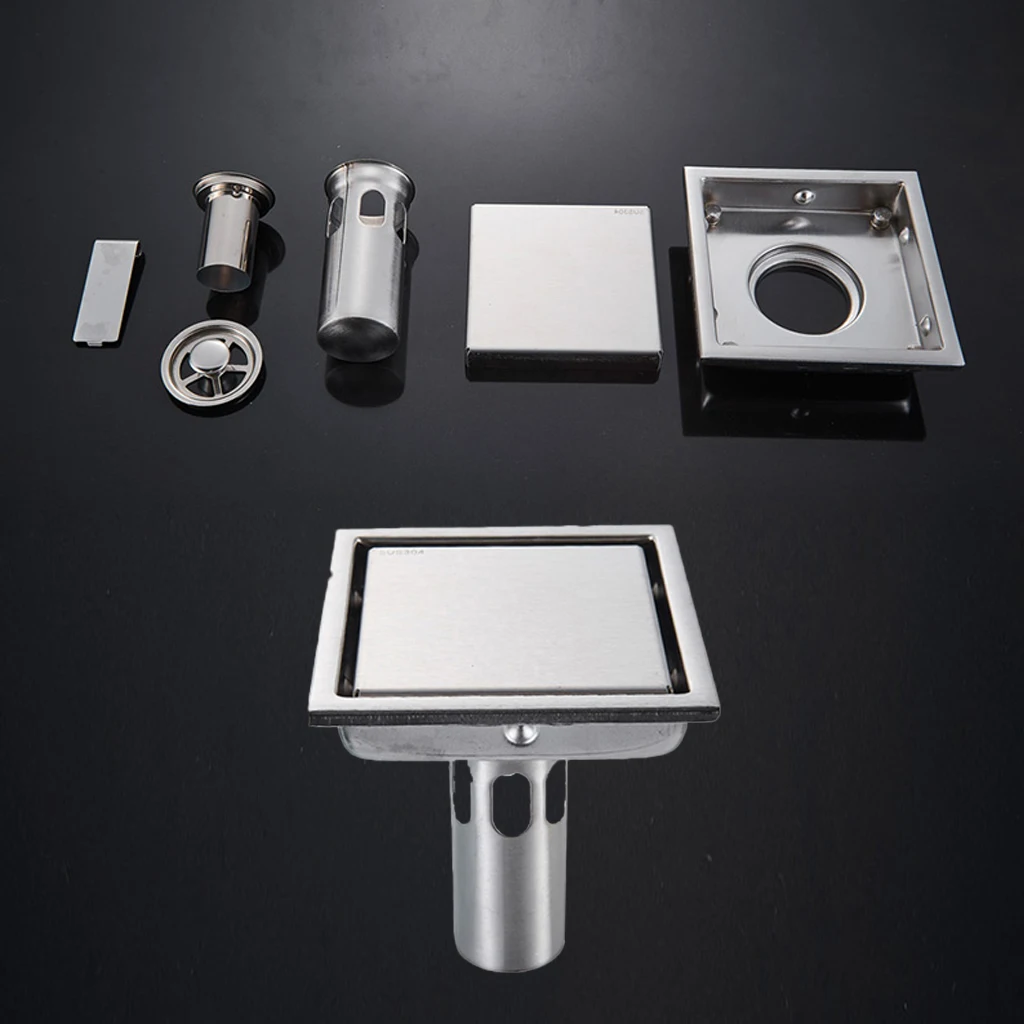 Tile Insert Square Invisible Floor Drain For Bathroom Shower Room 304 Stainless Steel Large Ground Drain Drop Shipping S06